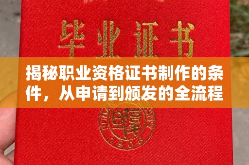 勐腊揭秘职业资格证书制作的条件，从申请到颁发的全流程解析