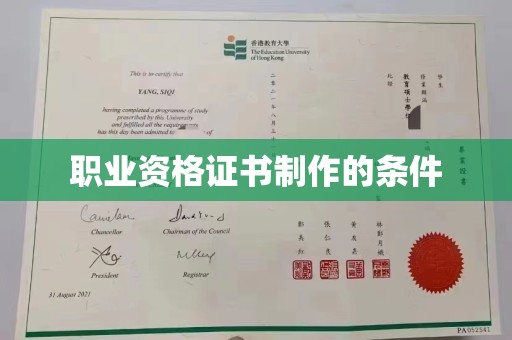 勐腊职业资格证书制作的条件